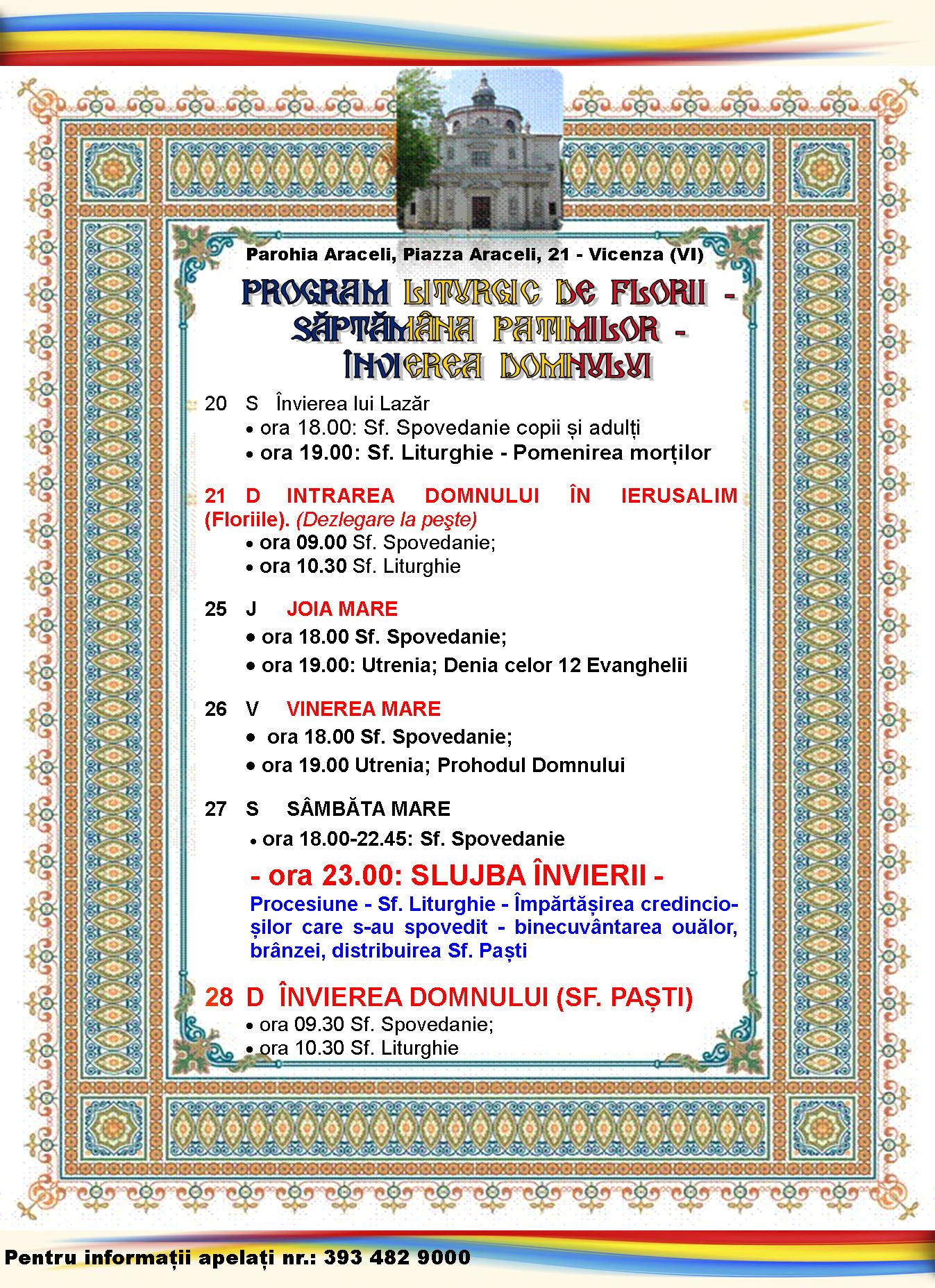 Program Saptamana Mare - Paste 2019